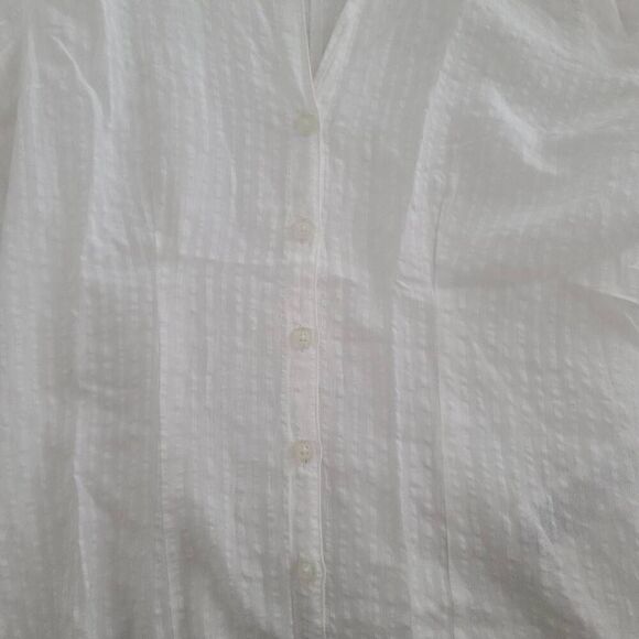Chevignon Women's White Collared Long Sleeve Button Front Shirt Size Small - Picture 5 of 15